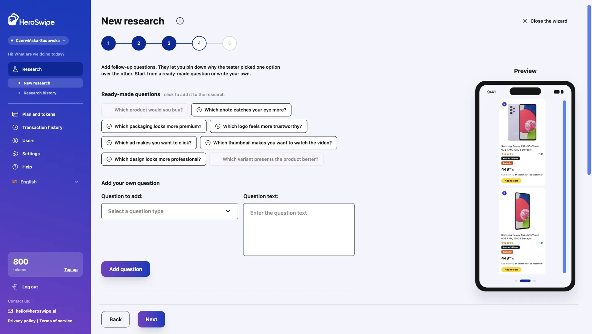 HeroSwipe agency panel